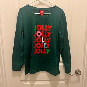 Macy's Green Jolly Long Sleeve Tee
